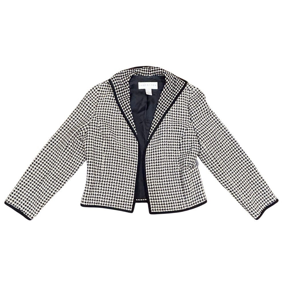 Doncaster Houndstooth Wool Blend Blazer - Size 10